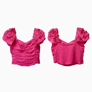 ILLA ILLA Fuchsia Ruffled Crop Top